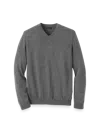 Paul Fredrick Washable Merino Wool V-neck Sweater In Gray