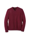 Paul Fredrick Washable Merino Wool V-neck Sweater In Red