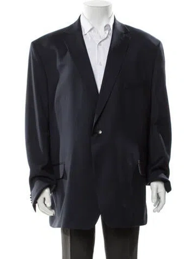 Pre-owned Paul Fredrick Wool Blazer In Blue