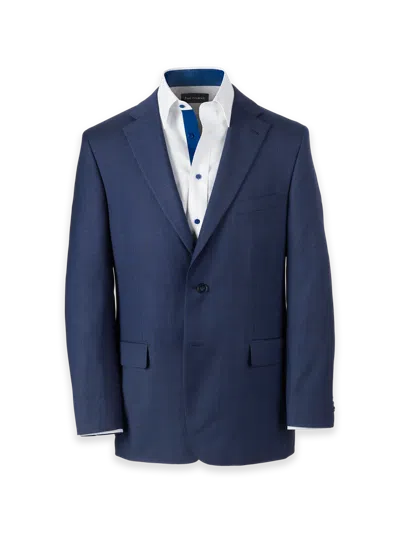 Paul Fredrick Wool Blend Plaid Single Breasted Notch Lapel Suit Jacket In Blue