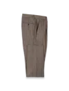 Paul Fredrick Wool Blend Plaid Single Pleat Suit Pants In Brown