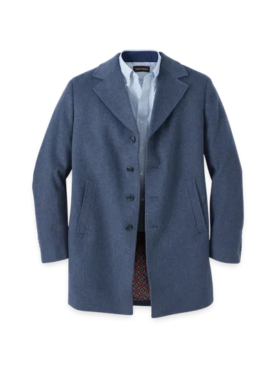 Paul Fredrick Wool Blend Topcoat In Blue