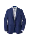 Paul Fredrick Wool Blend Windowpane Single Breasted Peak Lapel Sport Coat In Blue