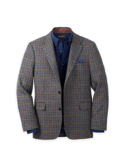 Paul Fredrick Wool Check Single Breasted Notch Lapel Sport Coat In Gray