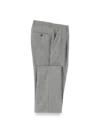 Paul Fredrick Wool Flannel Houndstooth Flat Front Pants In Gray