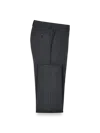 Paul Fredrick Wool Gabardine Flat Front Pants In Black
