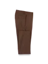 Paul Fredrick Wool Gabardine Flat Front Pants In Brown