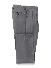 Paul Fredrick Wool Gabardine Pleated Pants In Gray