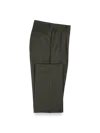 Paul Fredrick Wool Flannel Solid Pleated Pants In Green