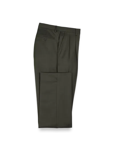 PAUL FREDRICK WOOL GABARDINE PLEATED PANTS