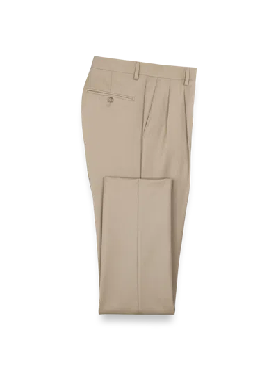 PAUL FREDRICK WOOL GABARDINE PLEATED PANTS