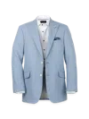 Paul Fredrick Wool Houndstooth Single Breasted Peak Lapel Sport Coat In Blue