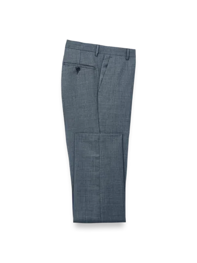 Paul Fredrick Wool Sharkskin Flat Front Pants In Blue