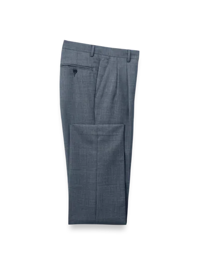 Paul Fredrick Wool Sharkskin Pleated Pants In Gray