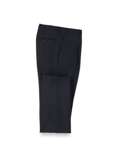 Paul Fredrick Wool Single Pleat Pants In Blue