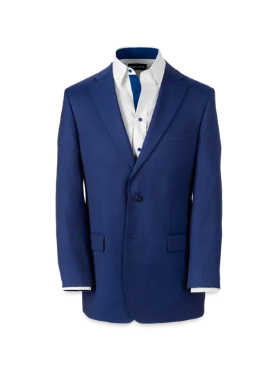 Paul Fredrick Wool Solid Single Breasted Notch Lapel Suit Jacket In Blue