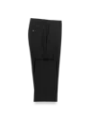 Paul Fredrick Wool Stretch Bengaline Flat Front Suit Pants In Black