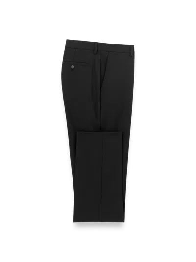 Paul Fredrick Wool Stretch Bengaline Flat Front Suit Pants In Black