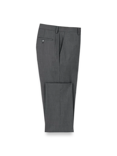 Paul Fredrick Wool Stretch Bengaline Flat Front Suit Pants In Gray