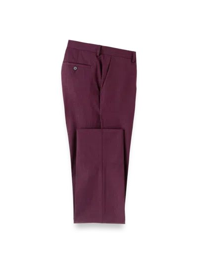 Paul Fredrick Wool Stretch Bengaline Flat Front Suit Pants In Pink