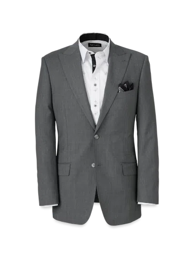 Paul Fredrick Wool Stretch Bengaline Peak Lapel Suit Jacket In Gray