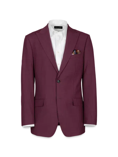Paul Fredrick Wool Stretch Bengaline Peak Lapel Suit Jacket In Pink