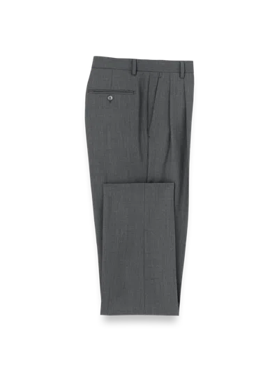 Paul Fredrick Wool Stretch Bengaline Pleated Suit Pants In Gray