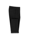 Paul Fredrick Wool Stretch Flat Front Tuxedo Pants In Black