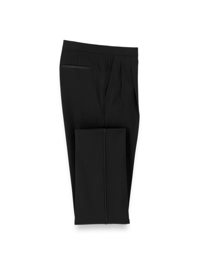 PAUL FREDRICK WOOL STRETCH PLEATED TUXEDO PANTS