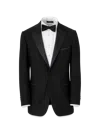 Paul Fredrick Wool Stretch Single Breasted Peak Lapel Tuxedo Jacket In Black