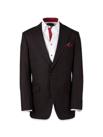 Paul Fredrick Wool Stretch Stripe Single Breated Peak Lapel Suit Jacket In Multi
