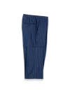 Paul Fredrick Wool Stretch Stripe Single Pleat Suit Pants In Blue