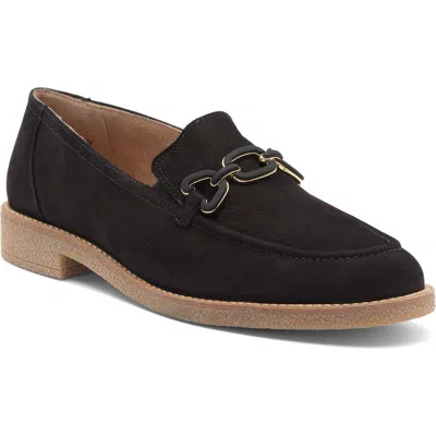 Paul Green Ada Loafer In Black Sport Nubuck