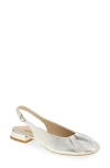Paul Green Adele Slingback Flat In Aluminum Metallic Nappa