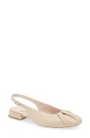 Paul Green Adele Slingback Flat In Biscuit Soft Nappa