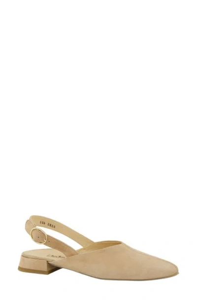 Paul Green Aladdin Slingback Point Toe Flat In Brown