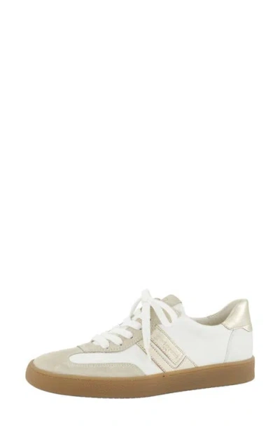 Paul Green Alex Bike Toe Sneaker In White Ivory Combo
