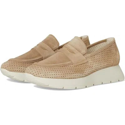 Paul Green Alexa Flat Women's Grain Soft Suede Platform Loafers Ver1567 In Brown