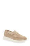 Paul Green Alexa Platform Loafer In Grain Soft Suede