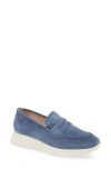 Paul Green Alexa Platform Loafer In Lake Soft Suede