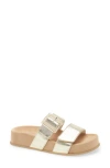 Paul Green Aloha Slide Sandal In Platino Metallic Future