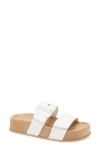 Paul Green Aloha Slide Sandal In White Future Nappa
