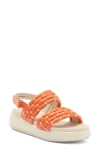Paul Green Amara Platform Sandal In Papaya Nappa Salvador Combo