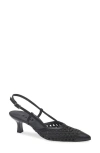 Paul Green Amica Slingback Pointed Toe Pump In Black Diva Soft Nappa