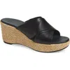 Paul Green Ashley Wedge Slide Sandal In Black Star Leather
