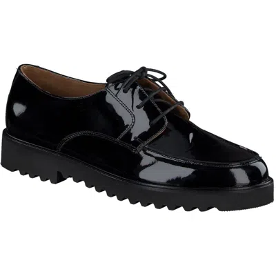 Paul Green Audra Lug Sole Derby In Black Soft Patent