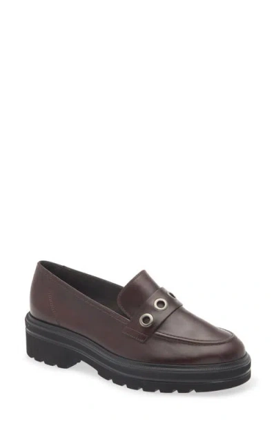 Paul Green Billie Lug Sole Loafer In Burgundy