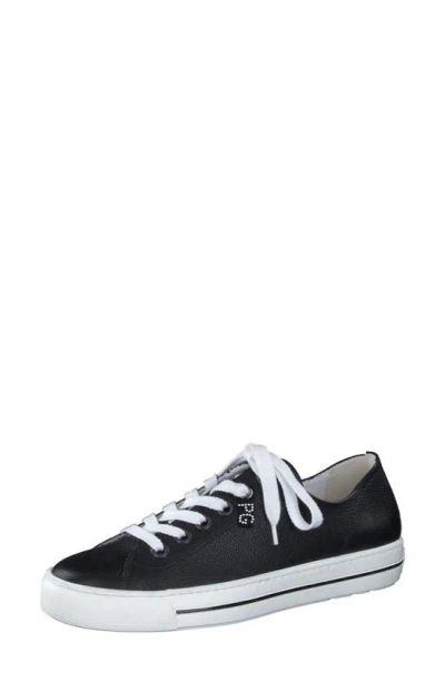 Paul Green Carly Low Top Sneaker In Black Leather