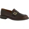 Paul Green Caspian Two Buckle Leather Loafer In Brown