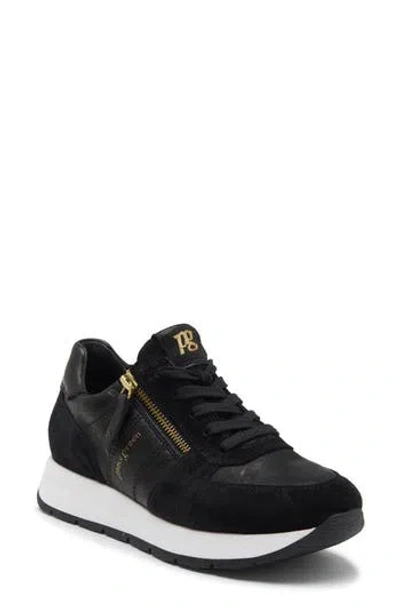 Paul Green Davis Platform Sneaker In Black Combo